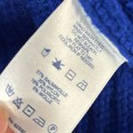 Lands' End  size XS Royal Blue Cable Knit Sweater turtleneck baumwolle blend Photo 4