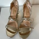 Lulus Gold Tie Ankle Heels Photo 0