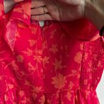 Amanda Uprichard  Pink Floral Tiered Midi Dress Photo 4