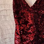 Salty Crushed Deep Red burgundy Sequin Mini Dress Photo 4