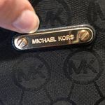 Michael Kors  Signature Tote Canvas Handbag Black LOGO Shoulder Bag Purse Gold Photo 1