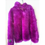 Stella McCartney NEW Adan Purple Faux Fur Pullover Hooded Coat Hoodie Jacket S/M Photo 5