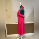 Trina Turk Naples Ruffle Wrap Dress – 100% Silk, Hot Pink, Size 6 Photo 5