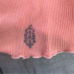 Free People Movement Women’s Madeline Funnel Baby Tee Lettuce Hem Size M/L Orange Size M Photo 4