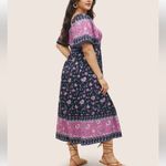 Bloomchic Ditsy Floral Shirred Patchwork Ruffle Sleeve Dress Photo 2