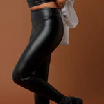 Aerie Offline by ‎ Womens M Real Luxe Black Hi-Rise Faux Leather Leggings Stretch Photo 0