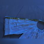 Blue Island Mini Dress Womens White Rayon Eyelet Ruffled Hem Keyhole Size L Size L Photo 8