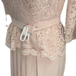 Jenny Packham Maxi Dress Blush Pink Lace and Chiffon Pleated Skirt 2 New Photo 4