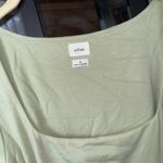 Wilfred Aritzia  Saturn Shortsleeve wrap Midi Dress short sleeve bodycon sage Photo 7