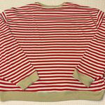 Free People NEW! We The Classic Striped Oversized Crewneck Sweatshirt LARGE Red Photo 9