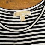 Michael Kors Striped Black White Sleeveless Top Tunic Hi Lo Size M Photo 2