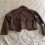 And Now This brown faux leather boxy cropped jacket trendy fall size medium Photo 4
