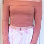 Tiger Mist Coral Off The Shoulder Crop Top Photo 0