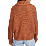 Free People My Only Sunshine Chunky Open Knit Turtleneck Sweater Orange Sz Small Photo 1
