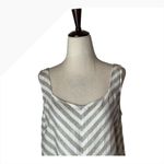 J.Jill  Love Linen Dress Women‎ Small Petite Tan White Chevron Maxi Lagenlook Photo 3