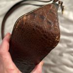 Brahmin  Shoulder Bag Purse Croc Leather Classic Vintage Black Brown Photo 5