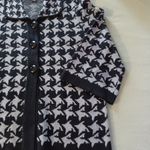 Designers Originals Large Houndstooth Cardigan Sweater Womens Black Grey… Size M Photo 3