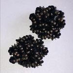 Black Beaded Floral Shoe Clips Photo 1