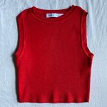 ZARA Red Knit Tank Top NWOT Small Photo 0