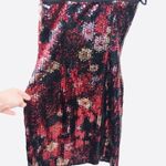 EXPRESS  Red Black Sequins Body Con Mini Dress size 1/2 Photo 3