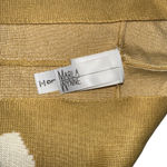 EUC Marla Wynne Women's Mustard Yellow Floral Print Open Front Cardigan Large Photo 3