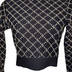 Noli Fitted Long Sleeve Crop Logo Jacquard Print Athleisure Top EUC Size Small Photo 3