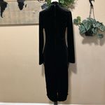 Eloquent Drama Black Velvet Mock Neck Midi Dress Size L Photo 3