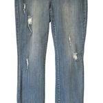A.Z.I. New York Weekend Party Girl Distressed Jean Angled Fringe Hem, Sz 6 Blue Photo 0