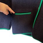 Lands' End Vintage Women’s Boiled 100% Blue Wool Preppy Sweater Button- Size 12 Photo 1