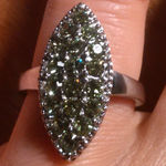 Peridot Color Swarovski Crystal Stainless Steel Celestial Fern Ring (Size 7) Photo 0