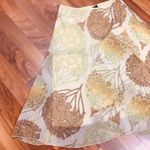New Vintage Pineapple Yellow Floral Flare Layered Skirt Summer Pastel Midi Photo 2