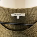 Madewell  Thompson Pocket Pullover Sweater Dark Olive Green Oversized Ribbed M Photo 6
