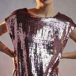 Anthropologie Maeve Kara Sequined Mini Dress Pink Mauve Size Small S NWT Photo 0