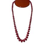 1980s Cherry Red Graduated Beaded Retro Vintage Necklace Red Photo 1