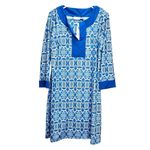 NWT Cabana‎ Life Blue Road Map Geometric Tunic Dress Size XL Photo 2