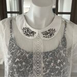 Next 2-Piece PeterPan Embelished Collar Mesh Blouse & Camisole Size UK 18, US 14 Photo 1