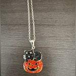 Pumpkin Black Cat CZ Necklace Orange Photo 5