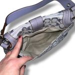 Coach  Soho Y2K 1990s Pleated Leather Soufflet Bag Flap Buckle Purple F15203 Photo 6