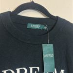 Ralph Lauren Lauren  Dream Cotton Blend Crewneck‎ Sweater Black Size Medium NWT Photo 4