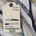 st. john's bay  Cotton Stripe Blouse NWT Size Medium Cream and Black Stripe Top Photo 8