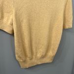 St. John  Basics Top Gold Knit Metallic Mock Neck Shirt Size Small Photo 2