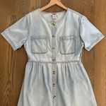 Anthropologie Vintage Denim Short Sleeve Maxi Dress Light Blue Size Medium Photo 1