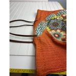 Vera Bradley Orange Crochet Turtle Tote Bag Floral Appliqué Resort Shoulder Bag Photo 8