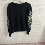Gabrielle Union for New York and Company puff sleeve embroidery sweatshirt Small Black Photo 6