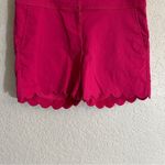 Isaac Mizrahi  Hot Pink Scalloped Hem Shorts Size 6‎ High Waist Photo 2