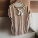 LC Lauren Conrad Women XXL Knit Top Floral Lace Trim S/S Vacation Beach Lounge Photo 2