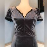 Pinup Girl Laura Byrnes Lilith Velvet Wiggle Dress in Charcoal Sz M NWT Gray Size M Photo 1