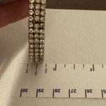 Y2K Vintage Womens Silver Tone Rhinestone Thick Slip On Bangle Bracelet Preppy Photo 2