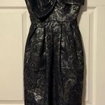 Rebecca Taylor  Bow Strapless Blue Silver Metallic Floral Dress ASO Taylor Swift Photo 0