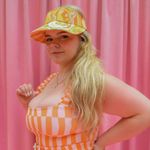 Dazey LA  Reversible Orange & Yellow Print Adjustable Visor Photo 0